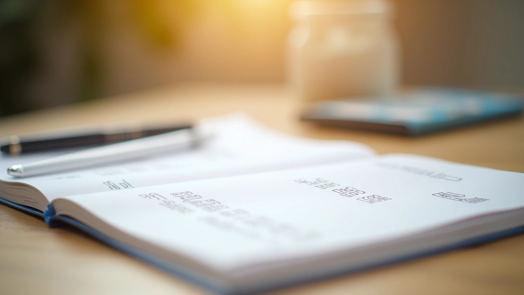 Open workbook with financial notes and calculations